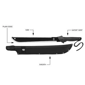 Gerber Gear Gator Machete 25" - Versatile Tool for Gardening, Camping & Survival