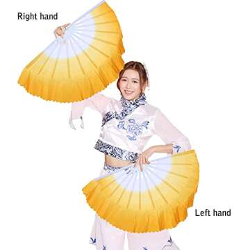 ZooBoo Dance Hand Held Fan - 1Pair Chinese Hand-Held Fold Vintage Style Portable Personalized Tai Ch...