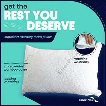 EnerPlex Memory Foam Pillows - Pack of 1 Adjustable, CertiPUR-US Certified King Size Pillows for Sle...