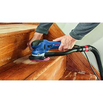 BOSCH GET75-6N Electric Orbital Sander, Polisher - 7.5 Amp, Corded, 6 Inch Disc Size - Dual-Mode: Random Orbit & Turbo
