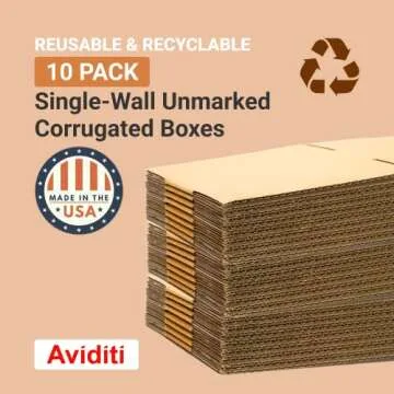 AVIDITI Shipping Side Loading Boxes Large, 26"L x 6"W x 20"H 10-Pack | Corrugated Cardboard Box for Packing, Moving and Storage 26x6x20 26620