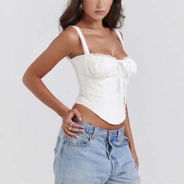 Trendy YADMISU Cold Shoulder Cami Corset Top for Summer