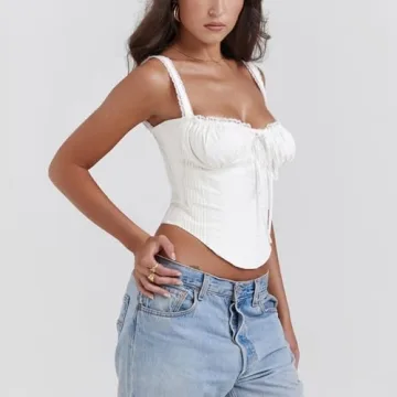 Trendy YADMISU Cold Shoulder Cami Corset Top for Summer