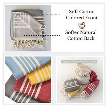 The Loomia Turkish Beach Towel - Sia Series (100% Cotton, Size Extra Large, Grey)