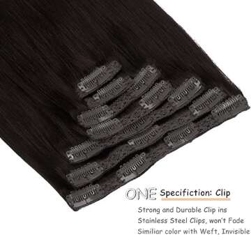 Caliee Clip-in Human Hair Extensions - 20Inch, Brown, Double Weft, 7Pcs, 140g