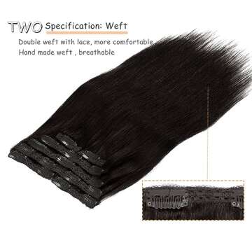 Caliee Clip-in Human Hair Extensions - 20Inch, Brown, Double Weft, 7Pcs, 140g