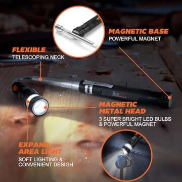 Lenski Magnetic Pickup Tool Flexible Gift for Dad