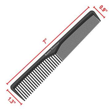 Styling Comb | Professional 7 Inch Black Carbon Fiber Anti Static Chemical And Heat Resistant Comb F...