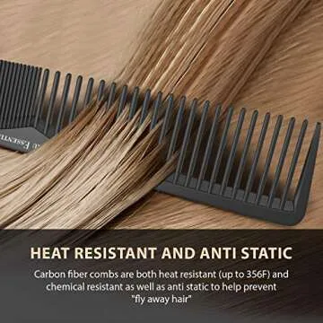 Styling Comb for All Hair Types | Heat Resistant Carbon Fiber