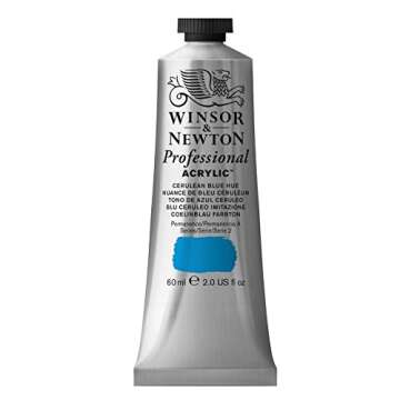 Winsor & Newton Professional Acrylic Paint, 60ml (2-oz) Tube, Cerulean Blue Hue