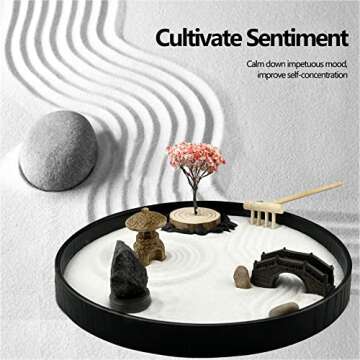 Zen Garden for Desk - Japanese Zen Decor for Relaxation