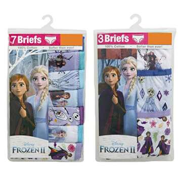 Disney Girls Frozen 100% Combed Cotton Panty Multipacks With Elsa, Anna And Olaf In Sizes 2/3t, 4t, 4, 6 8 Underwear, 10-pack, 2-3T US