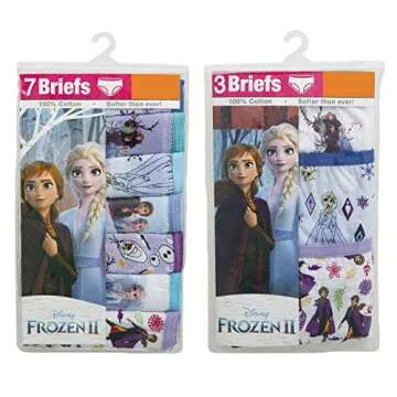 Disney Girls Frozen 100% Combed Cotton Panty Multipacks With Elsa, Anna And Olaf In Sizes 2/3t, 4t, 4, 6 8 Underwear, 10-pack, 2-3T US