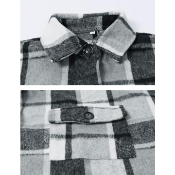 Stylish PUWEI Women's Tartan Shacket for Every Season