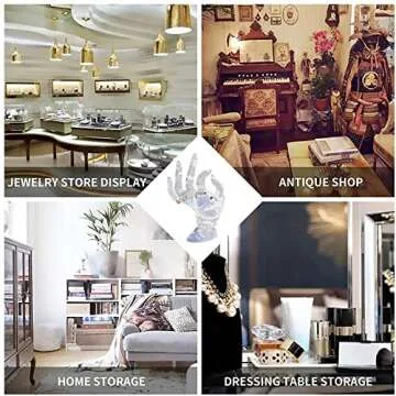DI QIU REN Hand Form Ring Holder Jewelry Display Holder, Clear Room Decor Aesthetic Bracelet Ring Watch Stand Support Holder Preppy Jewelry Holder for Y2k Room Decor
