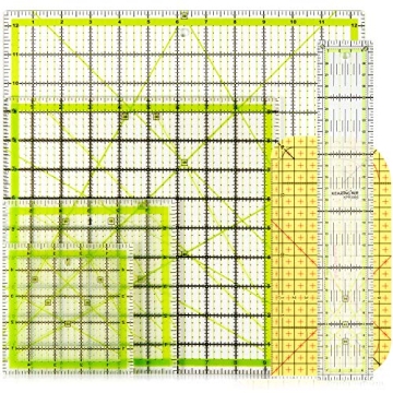 Frienda 6 Pcs Acrylic Square Quilting Rulers Set