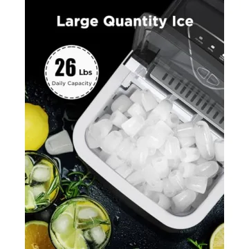 Compact Self-Cleaning Ice Maker - 26 Lbs Daily