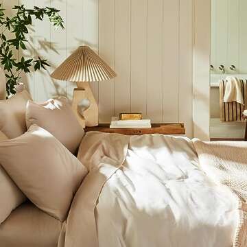 Brooklinen Luxury Percale 4 Piece Sheet Set - 100% Cotton, King Size in Pebble Grey - 1 Fitted Sheet, 1 Flat Sheet, 2 Pillowcases | Best Sheets for Hot Sleepers