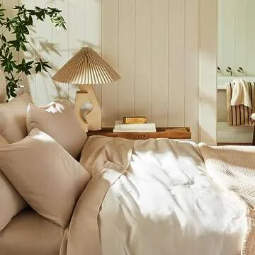 Brooklinen Luxury Percale 4 Piece Sheet Set - 100% Cotton, King Size in Pebble Grey - 1 Fitted Sheet, 1 Flat Sheet, 2 Pillowcases | Best Sheets for Hot Sleepers