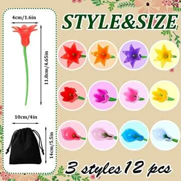 12 Pcs Christmas Floral Wine Charms Calla Lily Drink Markers Tulip Silicone Wine Marker for Identifi...