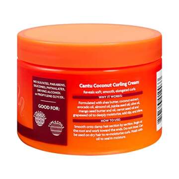 Cantu Shea Butter Coconut Curling Cream 12 oz - Natural Styling Solutions