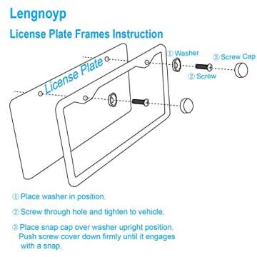 Stylish Matte Black License Plate Frames - 2PCS Set