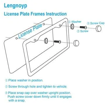 Stylish Matte Black License Plate Frames - 2PCS Set