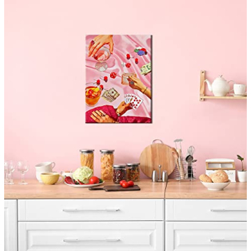 Vintage Pink Poker Posters for Quirky Home Decor