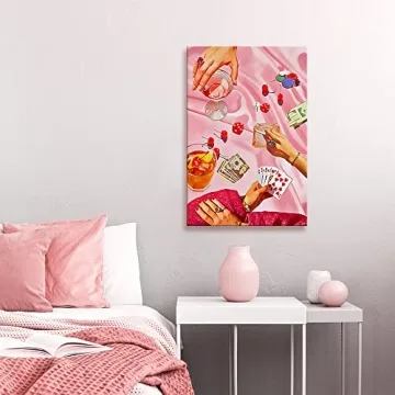 Vintage Pink Poker Posters for Quirky Home Decor