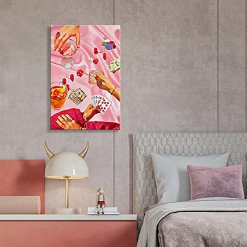 Vintage Pink Poker Posters for Quirky Home Decor