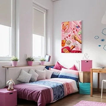 Vintage Pink Poker Posters for Quirky Home Decor