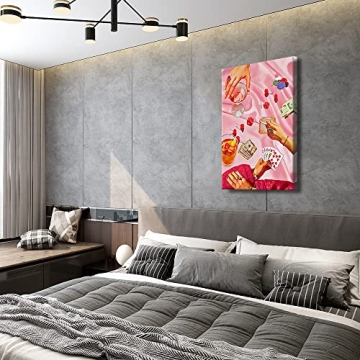 Vintage Pink Poker Posters for Quirky Home Decor