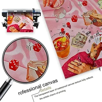 Vintage Pink Poker Posters for Quirky Home Decor