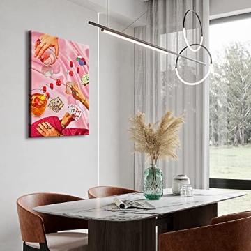 Vintage Pink Poker Posters for Quirky Home Decor