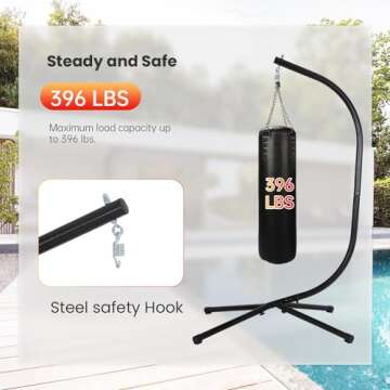 FDW Hammock Chair Stand, Outdoor Solid Steel Heavy Duty Construction for Hanging Hammock, Air Porch Swing - 360 Degree Rotation