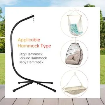 FDW Hammock Chair Stand, Outdoor Solid Steel Heavy Duty Construction for Hanging Hammock, Air Porch Swing - 360 Degree Rotation