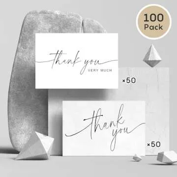 Elegant Thank You Cards with Envelopes and Stickers