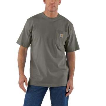Carhartt Men's Loose Fit Heavyweight Short-Sleeve Pocket T-Shirt for Work & Casual Wear
