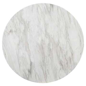 Signature Design by Ashley Centiar Contemporary 42" Round Counter Height Faux Marble Dining Table, Black & White