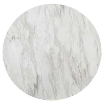 Signature Design by Ashley Centiar Contemporary 42" Round Counter Height Faux Marble Dining Table, Black & White