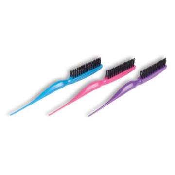 Cricket Amped Up Teasing Hair Brush - Adds Major Volume and Shine, Heat Resistant, Ideal for Slick Back, Updos & Detangling All Hair Types, with Ergonomic Handle and Sectioning Tip, Fuchsia