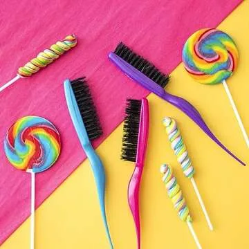 Cricket Amped Up Teasing Hair Brush - Adds Major Volume and Shine, Heat Resistant, Ideal for Slick Back, Updos & Detangling All Hair Types, with Ergonomic Handle and Sectioning Tip, Fuchsia