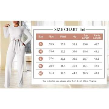 Women 2 Piece Outfits Two Piece Pants Sets Sexy Long Sleeve Crop Top Ribbed Casual Club Jumpsuits Tracksuits Khaki Medium