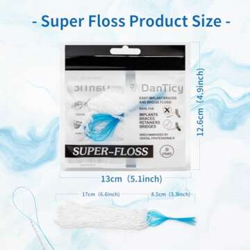Super Floss Threaders - Deep Clean Dental Floss for Braces and Bridges