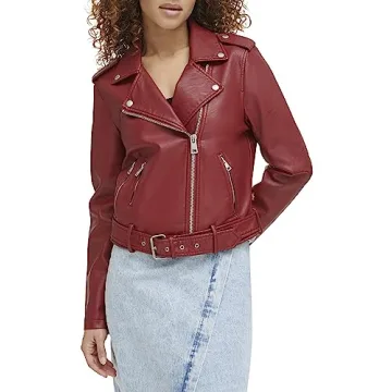 Levi's Faux Leather Belted Motorcycle Jacket for Women