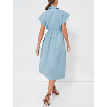 Jenkoon Women's Stylish Waterproof Shirt Dress with Belt