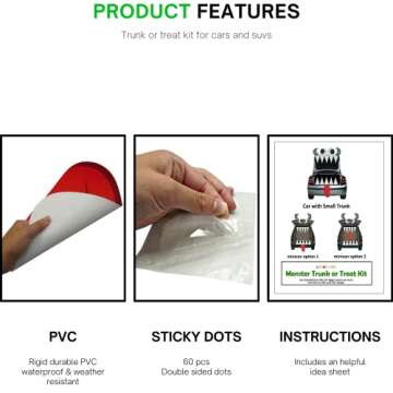 4E's Novelty Monster Trunk or Treat Car Decoration Kit - Trunk or Treat Kit for Car & SUV, Outdoor Halloween Garage Door Decorations (Huge Eye Monster)