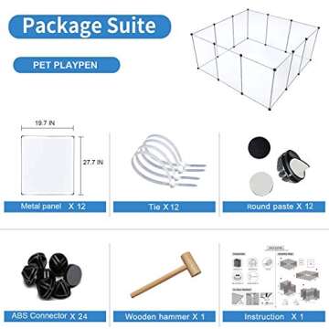 BRIAN & DANY Dog Playpen, Portable Plastic Pet Playpen, Clear Dog Play Pen Acrylic Rabbit Playpen In...