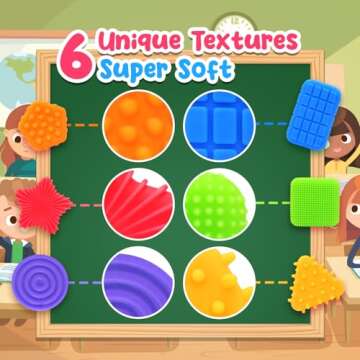 Squishy Sensory Toys for Kids Toddlers: Super Soft & Textured Sensory Fidget Toy for Autistic Children Special Needs | Stress Calming Toys for Kids | Baby Stocking Stuffers Fidget Toy for Autism, ADHD