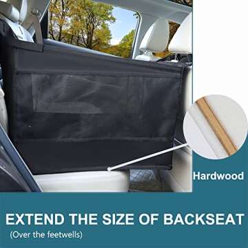 Large Dog Car Seat - Dog Car Seat for Large Dogs, Half Hammock Dog Seat Cover Water-Resistant for Cars, Trucks, SUVs, Full Seat, Half Seat and Floor Coverage